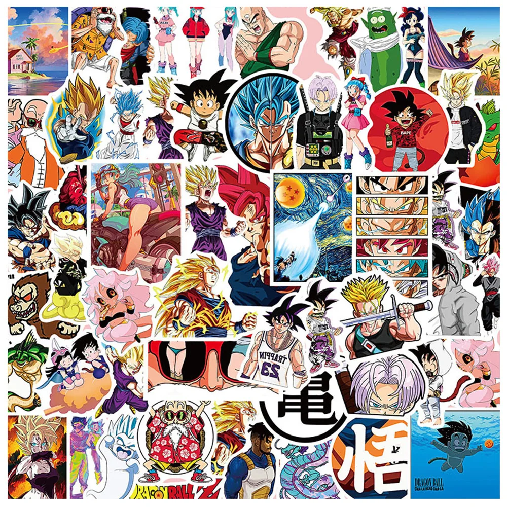 10/30/50/100pcs Dragon Ball Cool Anime Stickers Cartoon Son Guko Decals Toy DIY Luggage Motorcycle Phone Classic Sticker for Kid