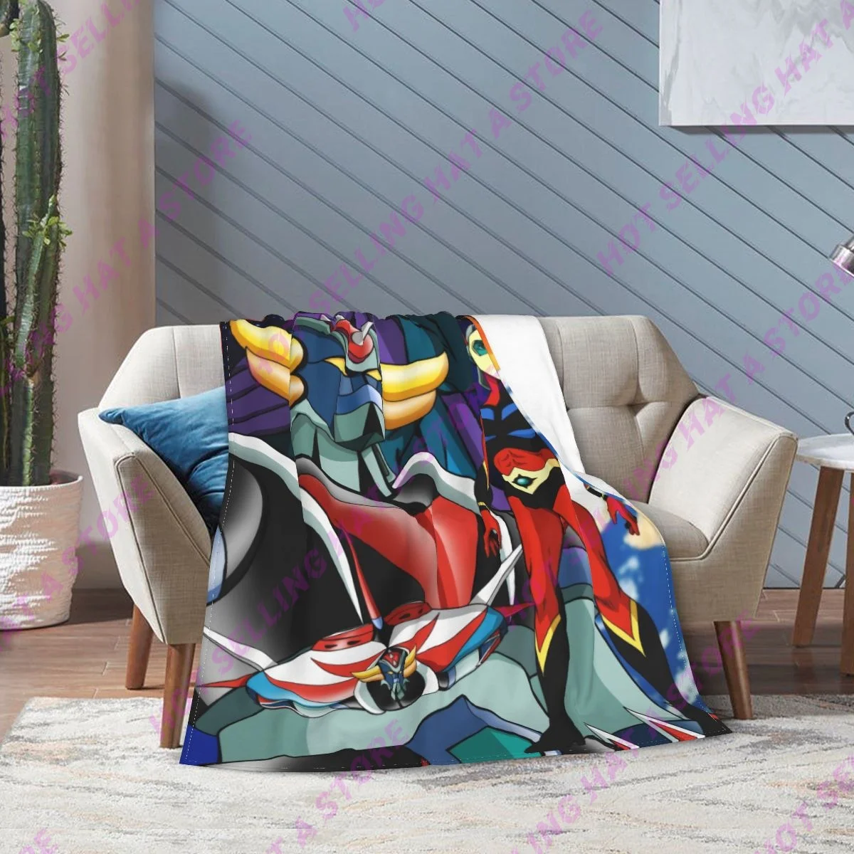 

Anime Mazinger Z Blanket for Bedroom Sofa Blanket Star Pattern Blanket Flannel Blanket Color Home Decor throw blankets for beds