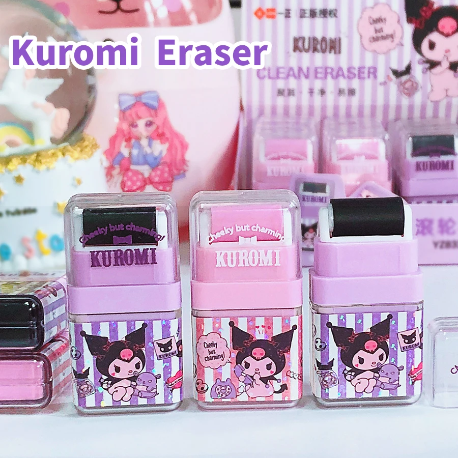 przydatne szkolne artykuły papiernicze Sanrio powrót do szkoły akcesoria kawaii obiekt kuromi gumki szkoła rysunek gumowe rzeczy sanrio