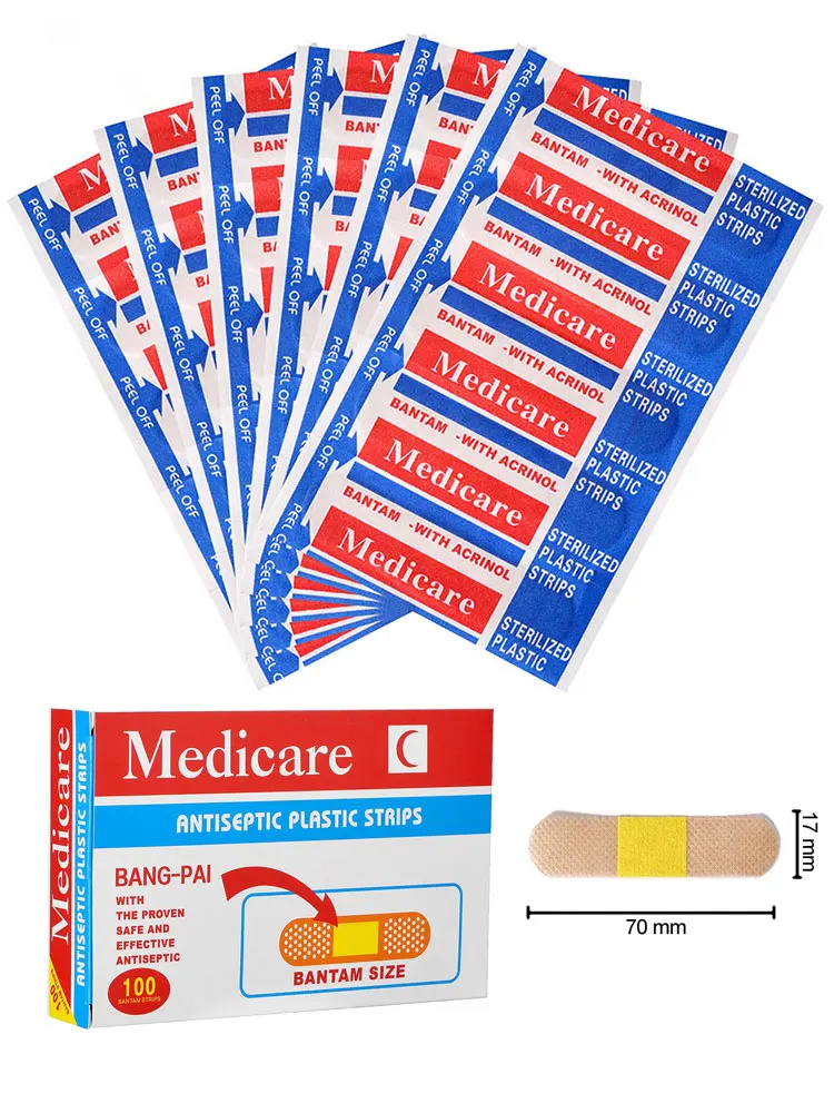 100pcs Patch Baby Bandage Waterproof Transparent Tape Adhesive Plaster Wound Dressing Fixation Band Aid Banditas for Children