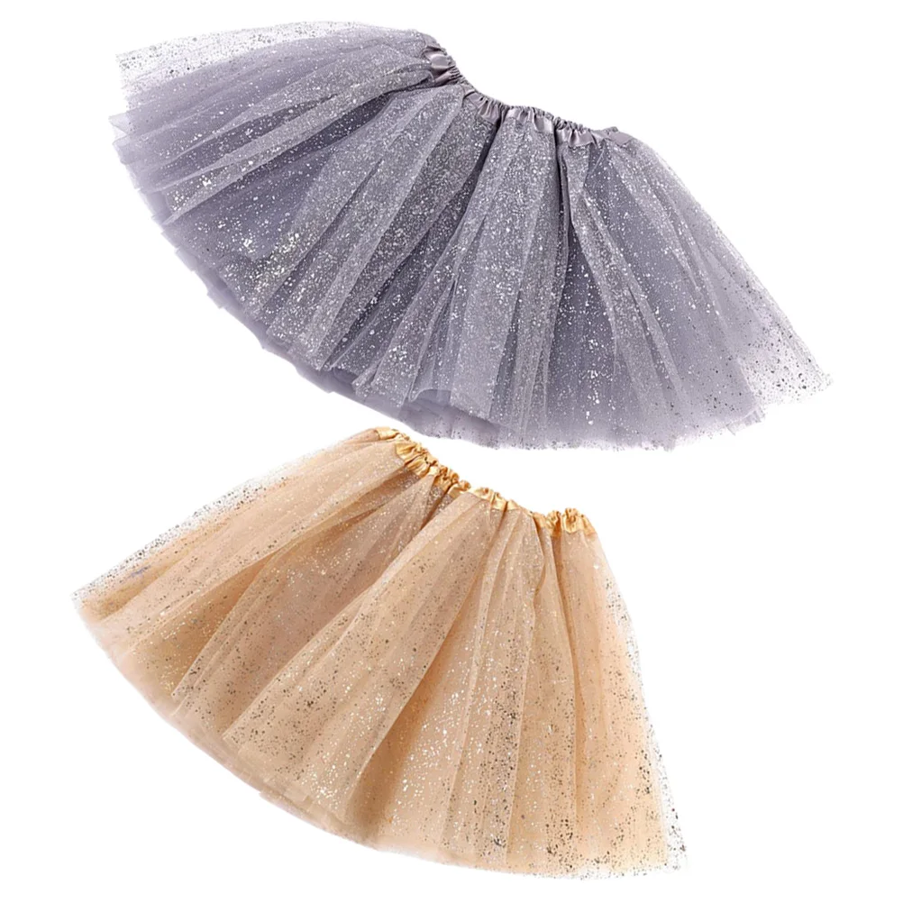 

2Pcs Sequin Showing Tutu Skirt Skirt for Kids Baby Girls Shiny Mesh Design Costume Party Cosplay Birthday Gift Tulle Skirts
