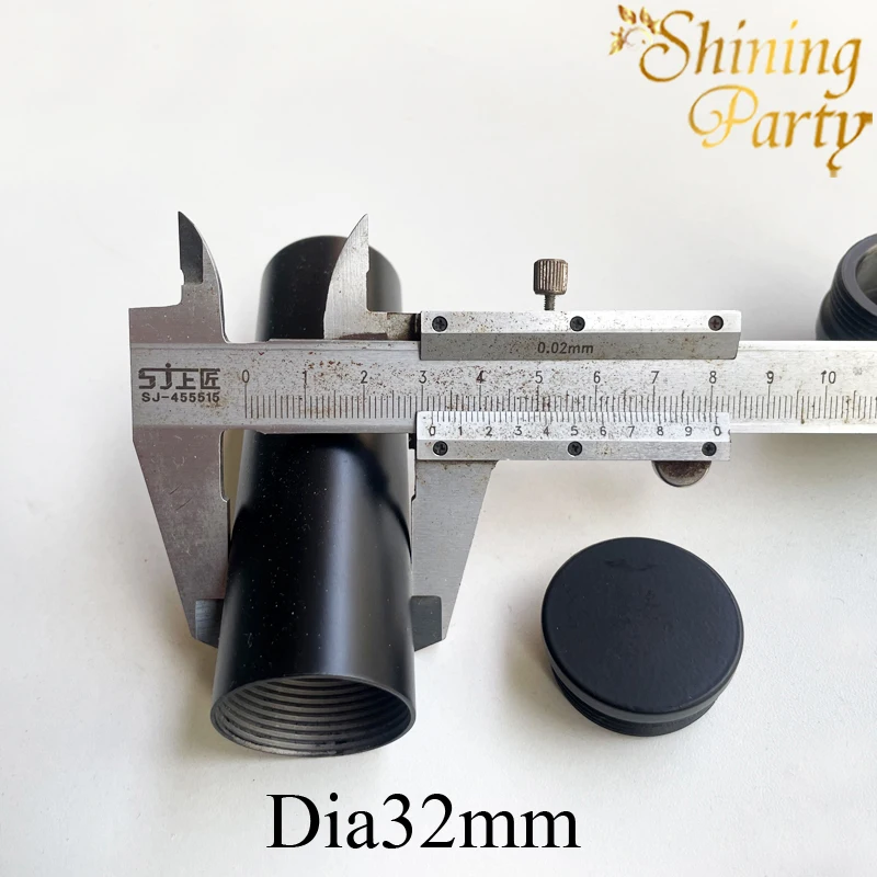 أنبوب معدني مجوف بخيط أنثى Dia32mm، أنبوب أسنان داخلي برؤوس مزدوجة باللون الأسود لملحقات الإضاءة #2