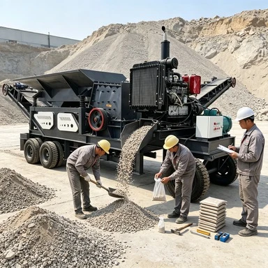 Industrial Mobile Crusher Station Heavy Duty Portable Rock Crusher Mobile Aggregate Crushing Equipment for Road Construction