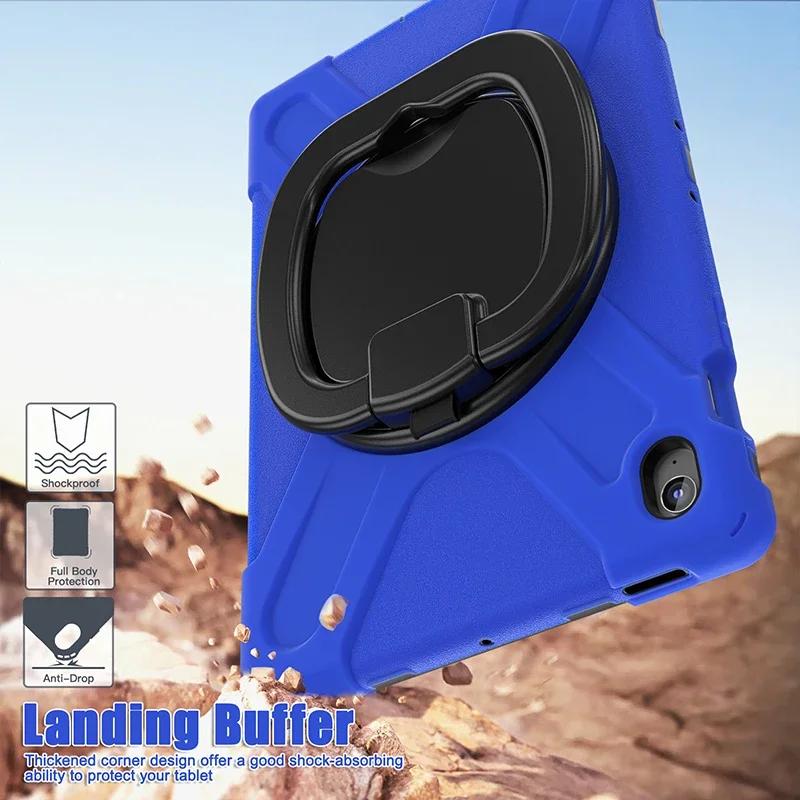 حافظة لهاتف سامسونج جالاكسي تاب S10 FE بلس 13.1 بوصة X620 X626B حافظة تابلت مسنده حزام الكتف 360 دوران الغطاء الواقي
