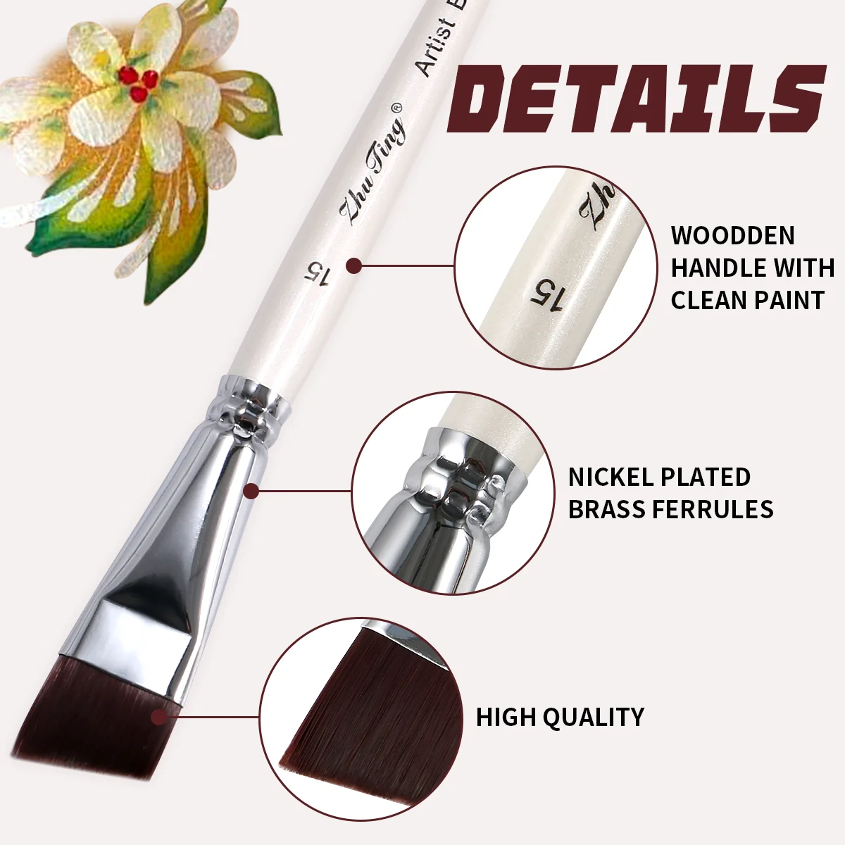 Pincel de pintura facial branco, pincel de qualidade profissional, conjunto de pincéis para pintura facial, aquarela, pintura a óleo acrílica