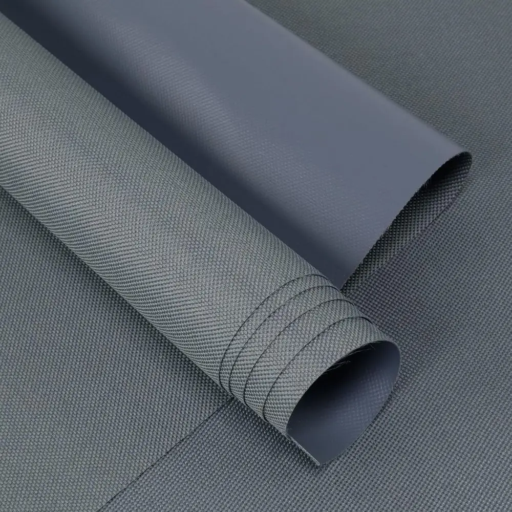 Marine-Grade 600D Cordura Canvas with Waterproof PVC Coating, UV-Resistant, Ideal for Outdoor Cushions and Awnings, Gray
