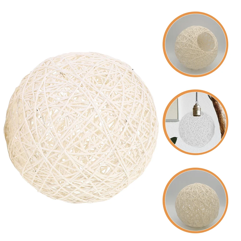 

Rattan Rustic Style Lamp Shade Retro Decor Light Fixture Wicker Cover Cotton Hanging Boho Pendant Lamp Cover