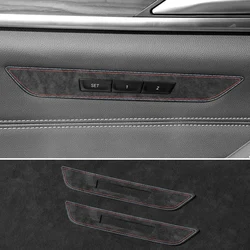 For BMW 5 Series G30 G38 6GT Made of Alcantara Car Seat Massage Function Control Panel Frame Sticker Interior Tuning Accessories