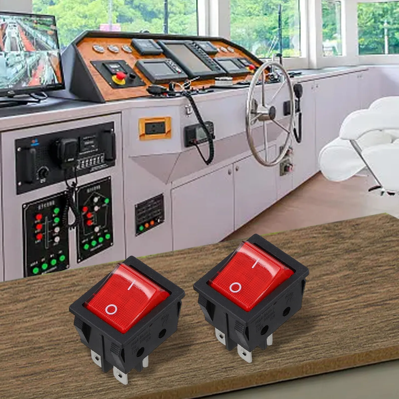 1/2Pcs 4-PIN ON OFF 30A 120/250V AC Power Switch Welding Machine Power Switch Electric Heater Switch Button With Red Green Light