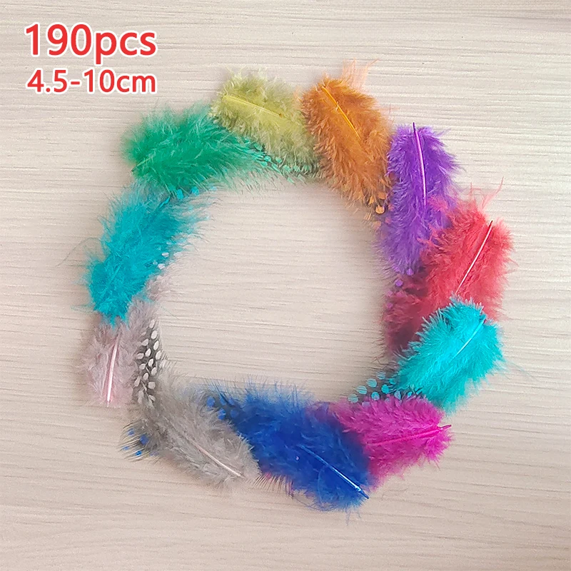 190pcs Bulk Carnival Feathers Mixed Colour Pheasant Chicken Small Trim For Hats Crafts Dreamcatcher Decoration Massage 4.5-10cm