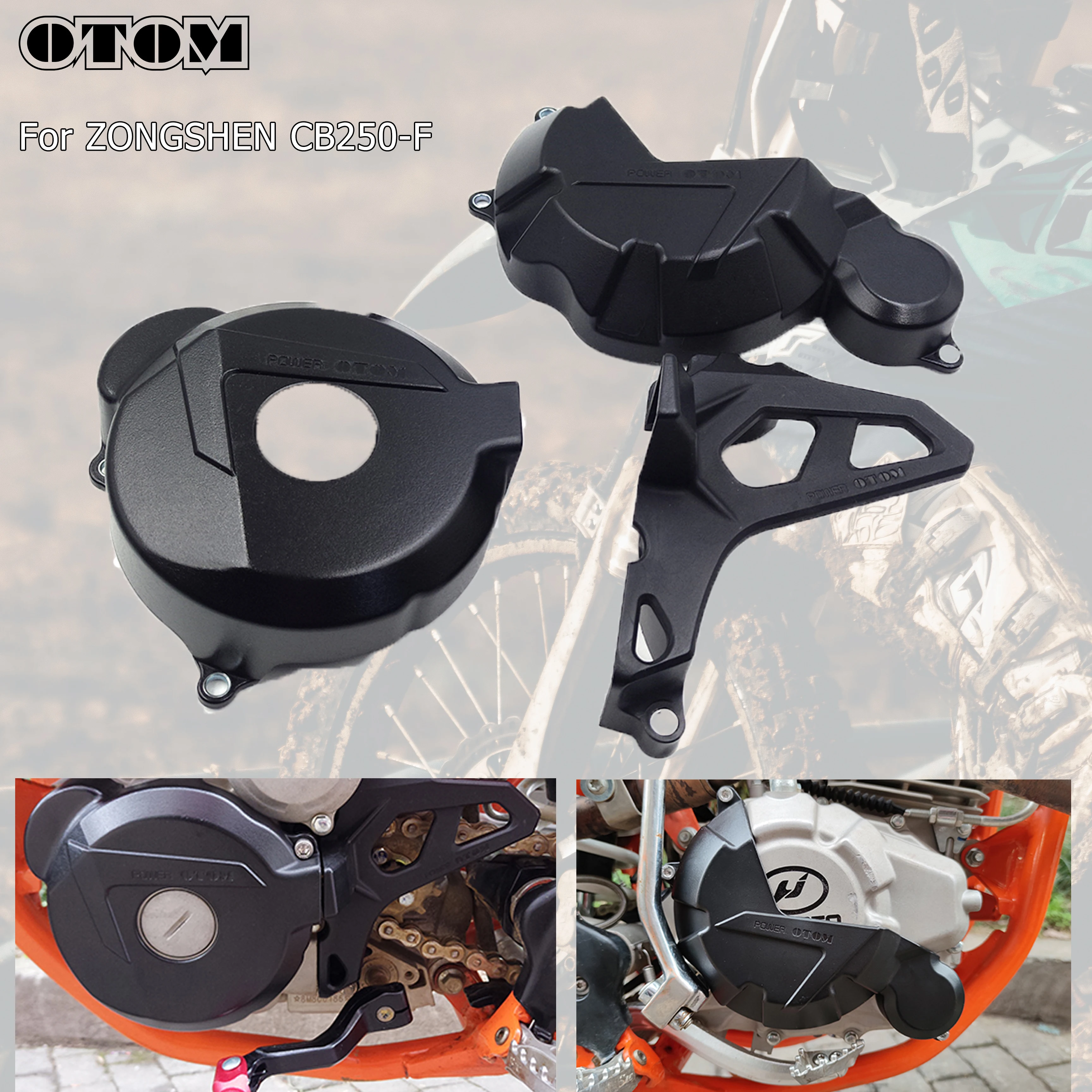 OTOM Motorcycle CB250-F Engine Guard Cover Magnetic Motor Protection Clutch Driver Sprocket For ZONGSHEN KAYO GUIZUN BOSUER BSE