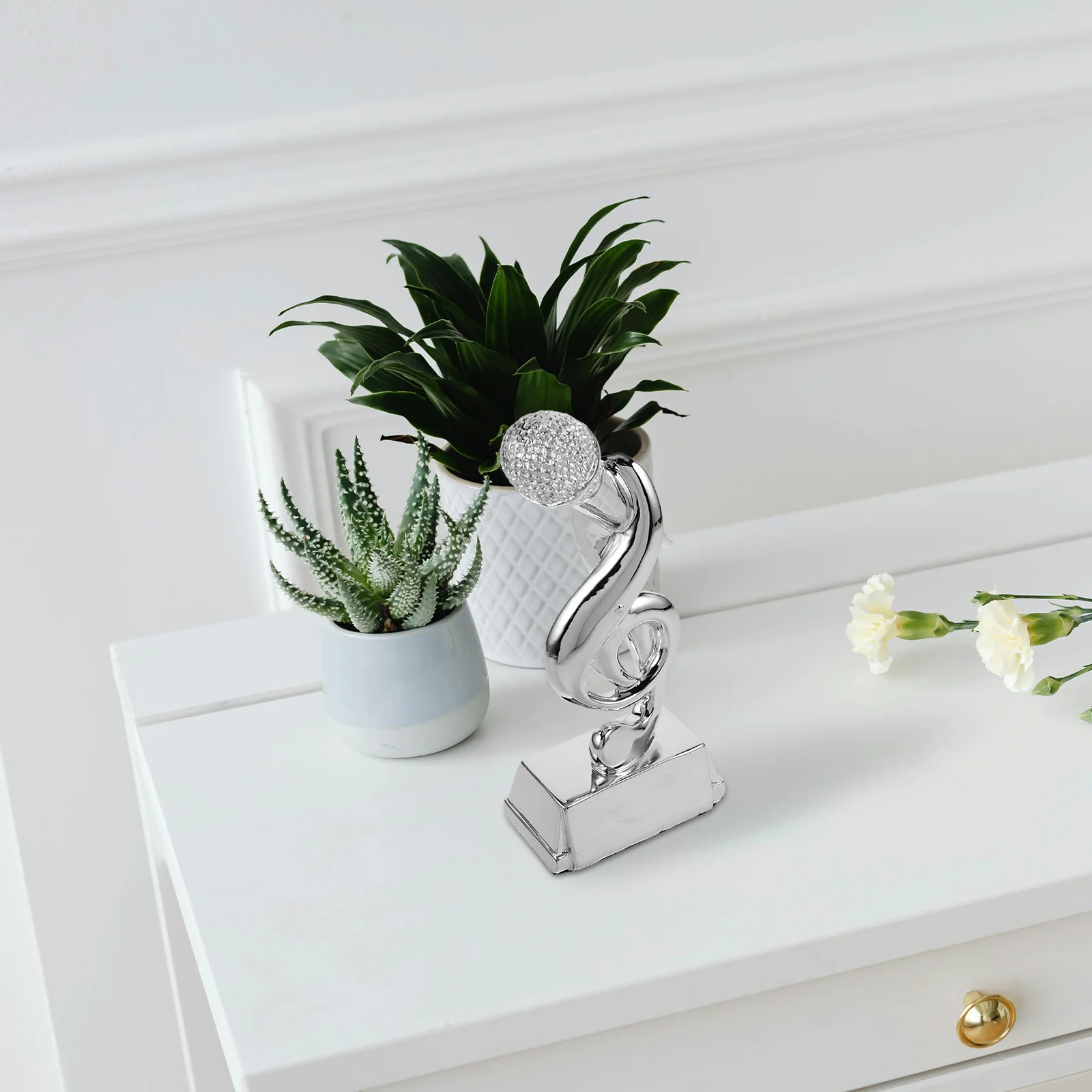 

Silver Microphone Trophy Unique Music Award for Karaoke Party Decorations Singing Competition Singing Contest Music Achievement