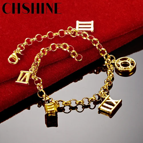 CHSHINE 18K 골드 로마 기하학 펜던트, 여성용 팔찌, 웨딩 파티 패션, 매력 주얼리  Best5
