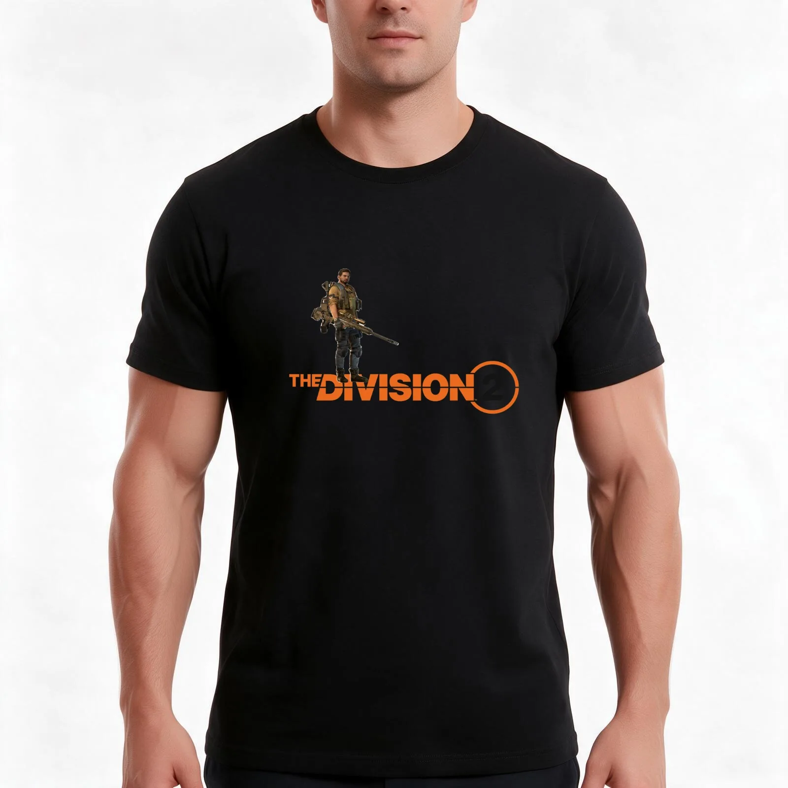 Tom Clancy's The Division 2 T-Shirt, Summer Casual Cotton Tee, Oversized Streetwear Tops, Vintage Graphic Print, 100% Cotton