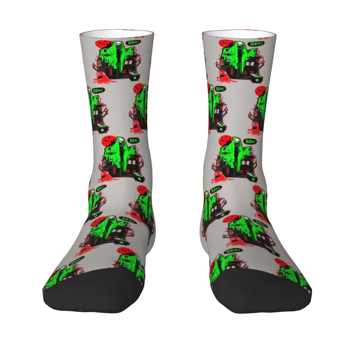 Ghosts And Haunted House Socks Harajuku Sweat Absorbing Stockings All Season Long Socks Accessories for Unisex Christmas Gifts