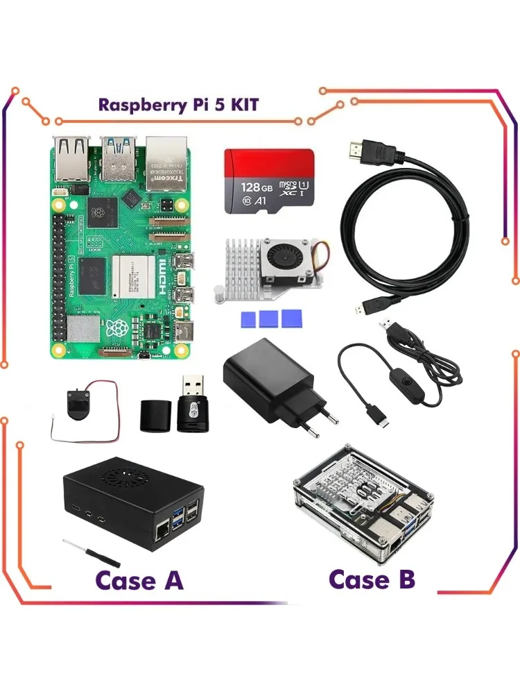 Raspberry Pi 5 4GB 8GB RAM Dev Board Computer 2.4GHz Cortex-A76 CPU VideoCore VII GPU Opcjonalny zasilacz wentylatora obudowy dla Pi5 — zdjęcie 2