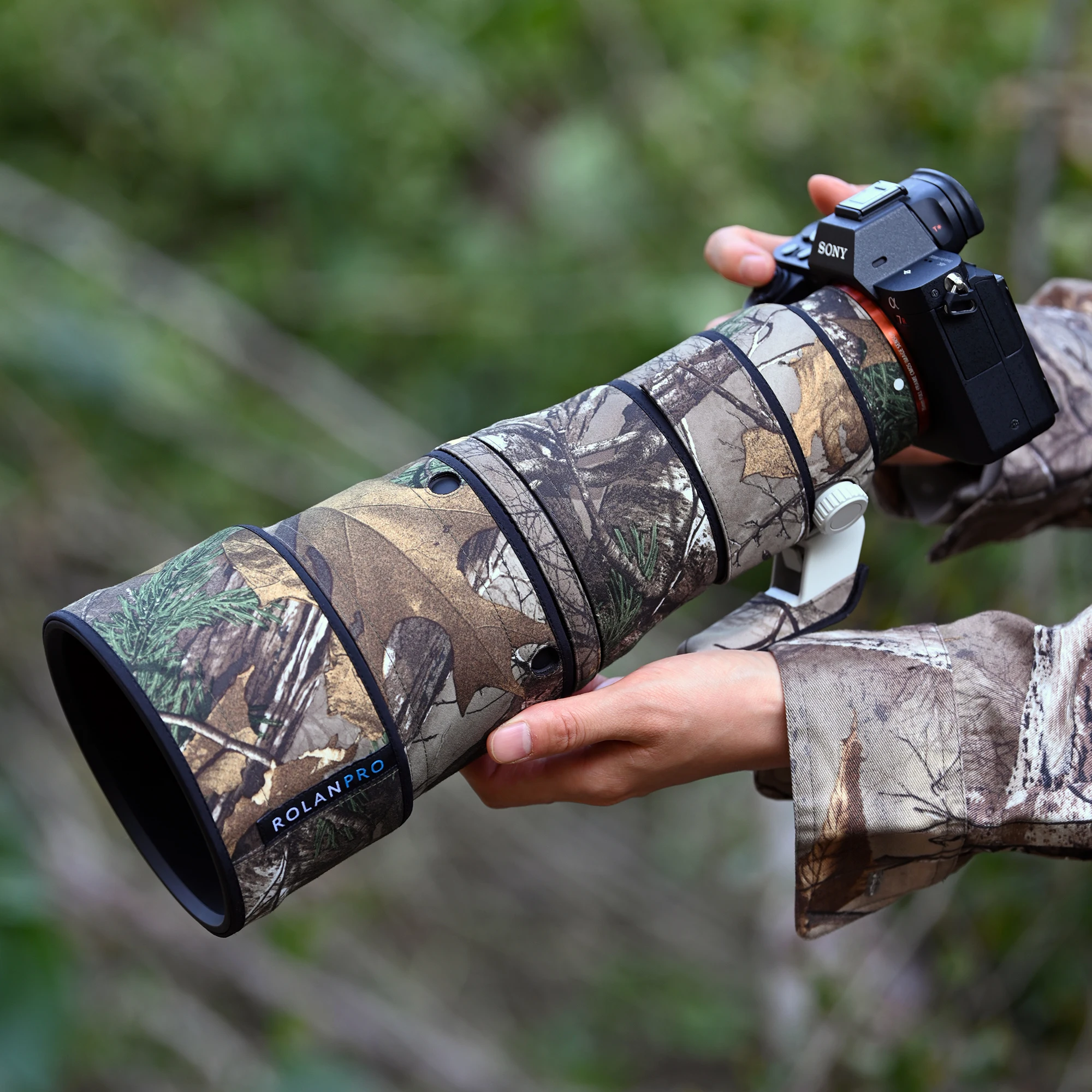 ROLANPRO Wasserdichter Objektivschutz für Sony FE 600mm F6.3 GM OSS Camo Regenschutz Schutzhülle SEL600F63GM Etui 600F6.3GM Stoff – Detail 3