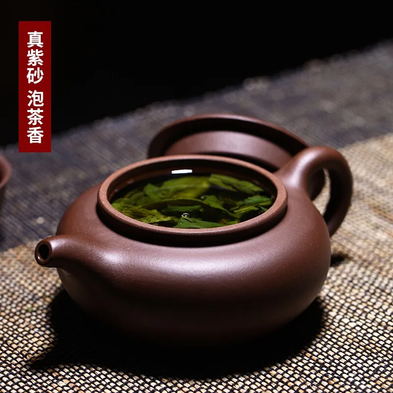 

[Inverted Xi Shi] Zisha Teapot Yixing Handmade Famous Xu Jun Teapot Raw Ore Archaized Pot Purple Clay