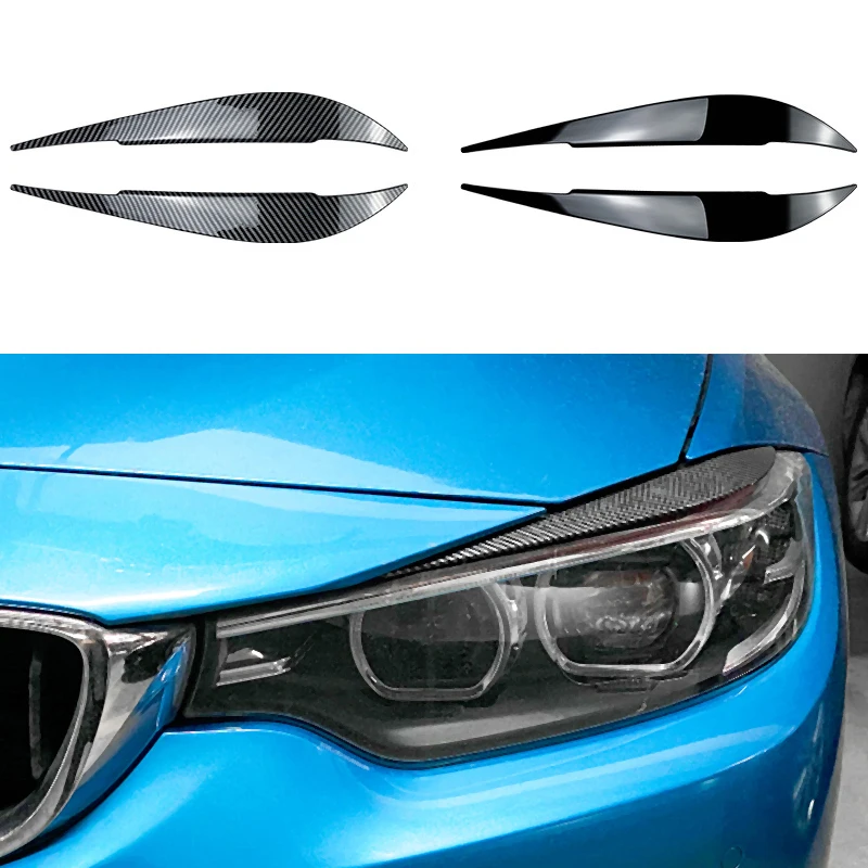 

Наклейки на веки для фар из АБС-пластика для BMW серии 4, F82 F83 F32 F33 F36 M4 Coupe/Gran Coupe/Cabrio Carbon Look, глянцевый черный
