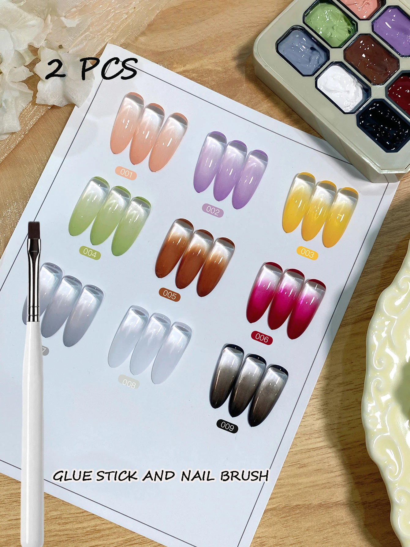 

9-grid solid UV gel with nail brush colorful versatile nail polish DIY nail art nail charm suitable for beginners nail art nail