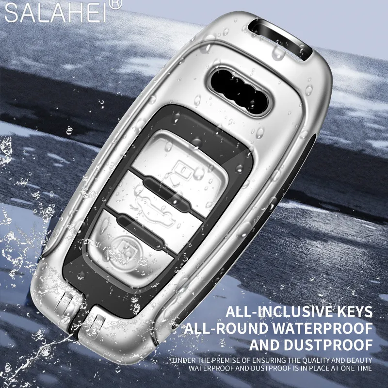 Liga de Couro Caso Capa Chave Do Carro, Chaveiro, Carro-Styling Acessórios, Shell, Audi A1, A3, A4, A5, A6, A7, A8, Quattro, Q3, Q5, Q7, 2009-2015