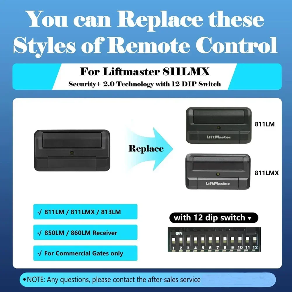 Universal Garage Door Opener Remote Control Compatible with 811LMX 811LM Garage Door Openers