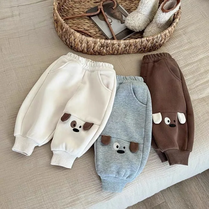 

children's autumn and winter new cute puppy cartoon casual and comfortable loose trousers