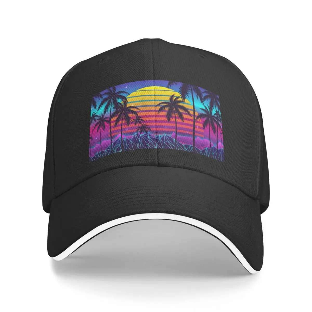 Radiant Sunset Synthwave Baseball Cap Snap Back Hat Icon Hats For Women Men's