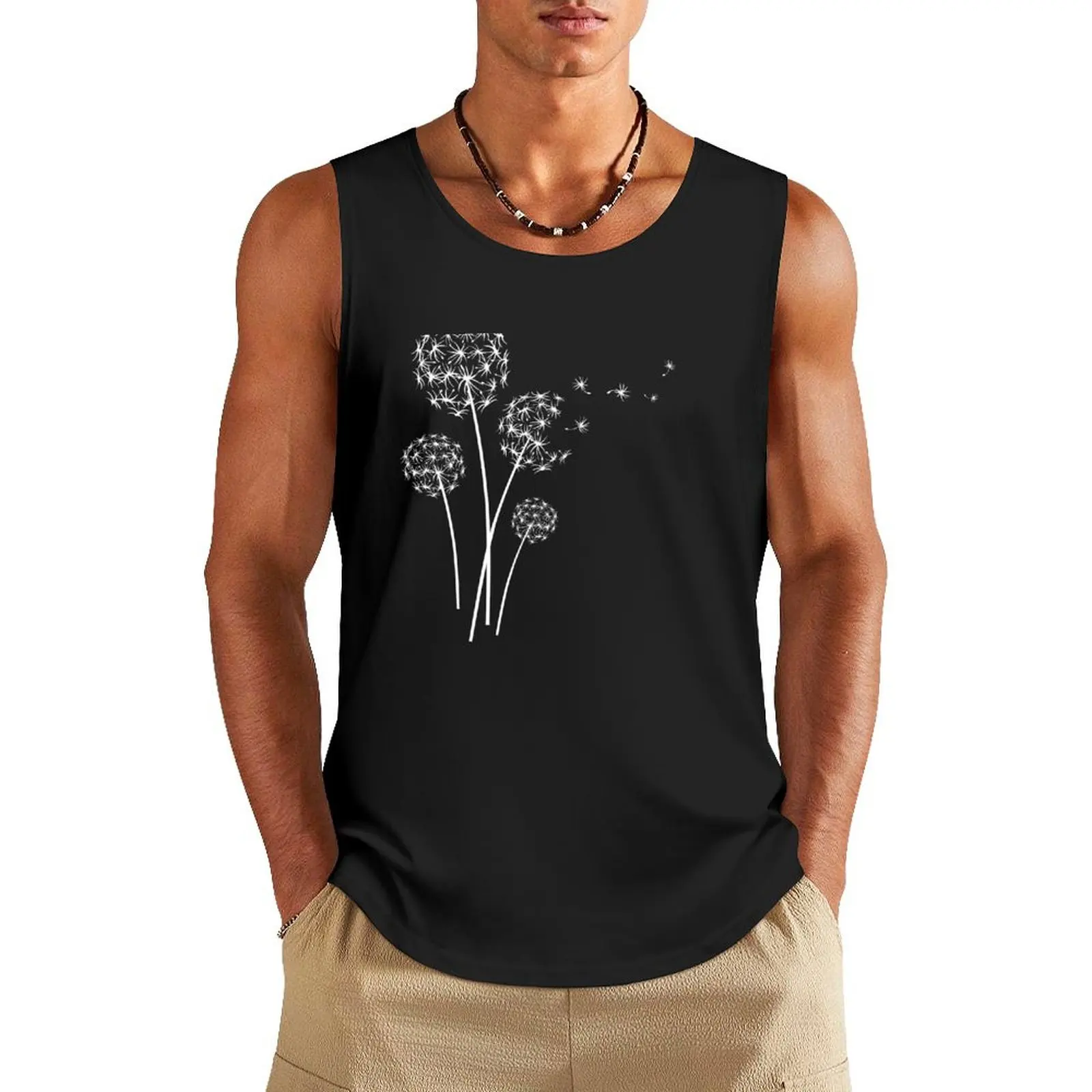 Dandelion Tank Top gym top Men's t-shirt Men's summer t-shirt gym t shirt men