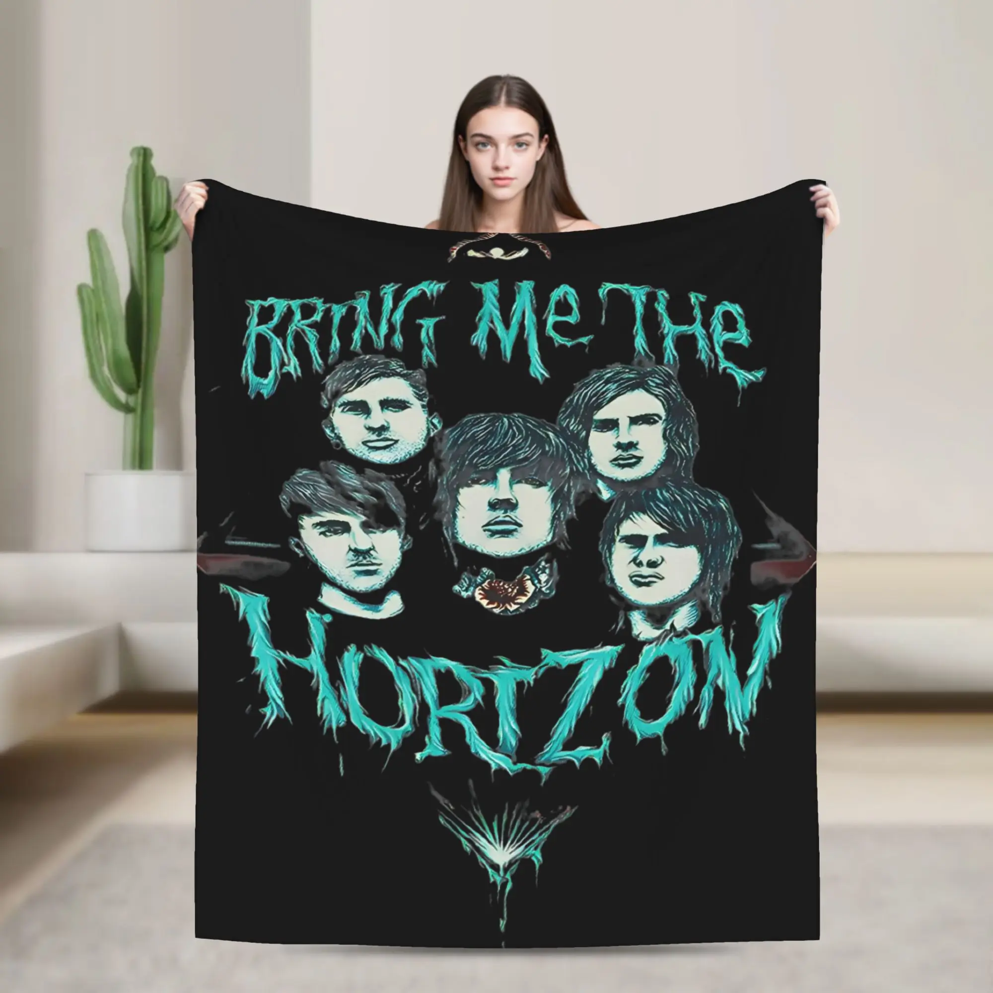 BMTH Bring Me The Horizon Blanket British Rock Band  Warm Funny Plush Throw Blanket For Couch Bed Flannel Bedspread Bed Cover