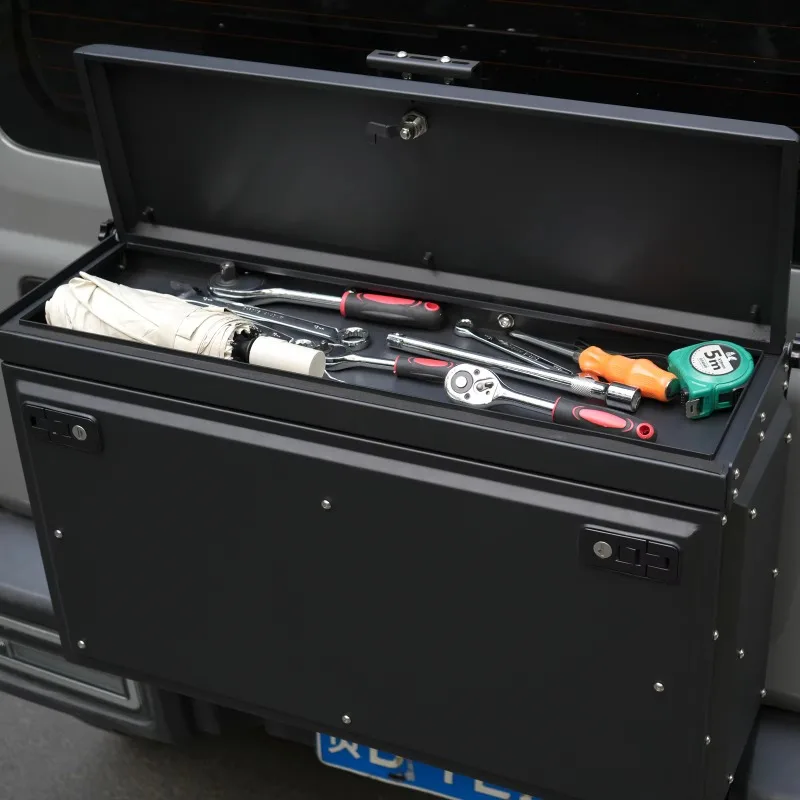 صندوق أدوات الباب الخلفي من الألومنيوم من Maiker لسوزوكي جيمي JB64 JB74 2019+، صندوق تخزين خارجي ملحقات الأمتعة الخارجية