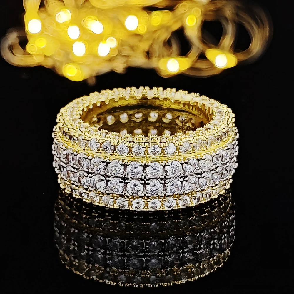 2023 Luxury Round Gold Color Aesthetic Eternity Band Rin for Women Cheap Items with Free Shipping  R7989