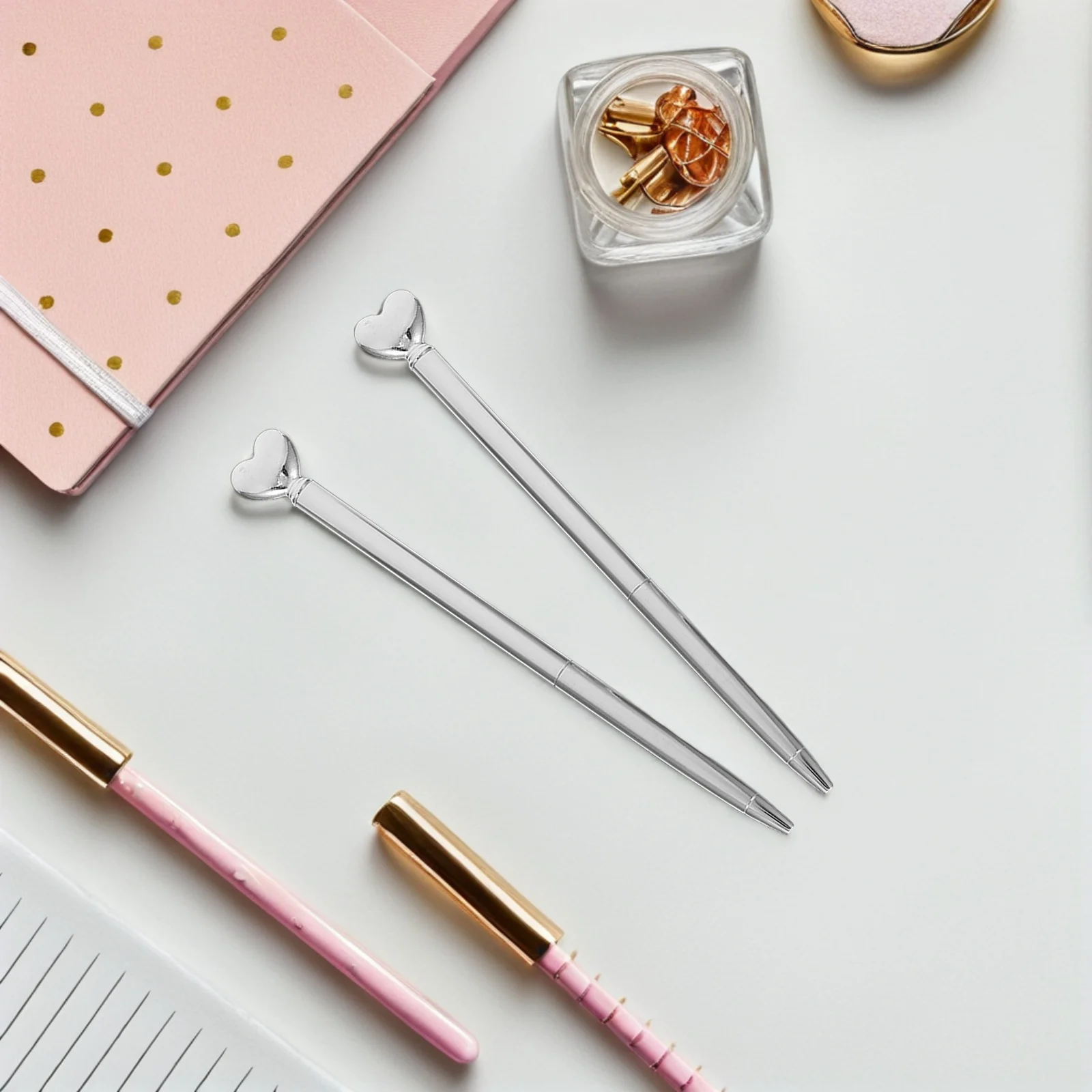 

10 Pcs Love Ballpoint Pen Gift Pens Cute Valentines Black Decorative Metal for Men Girl Shape Bulk