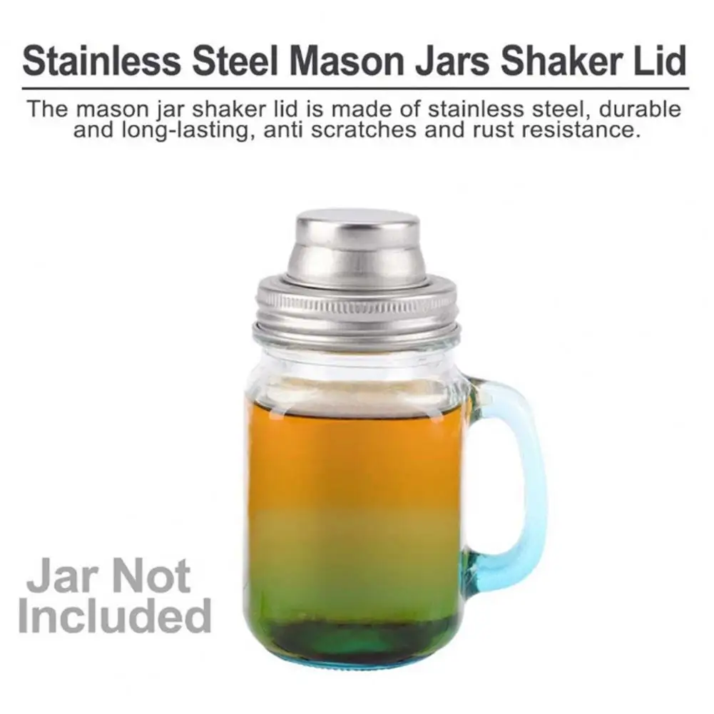 كوكتيل هز زجاجة بلايز الفولاذ المقاوم للصدأ ميسون جرة شاكر الأغطية لتوابل المطبخ الطبخ بار أداة السكر الملح الفلفل #6