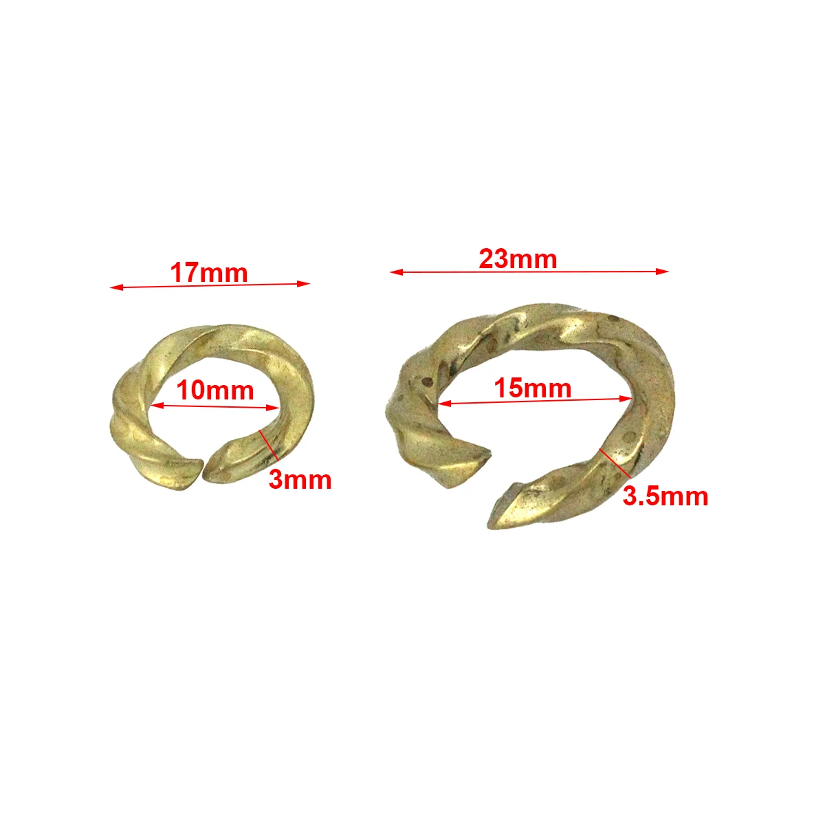 1 pz ottone massiccio torsione aperta O Ring cucitura rotonda anello di salto portachiavi indumenti scarpe artigianato in pelle connettore fai da te