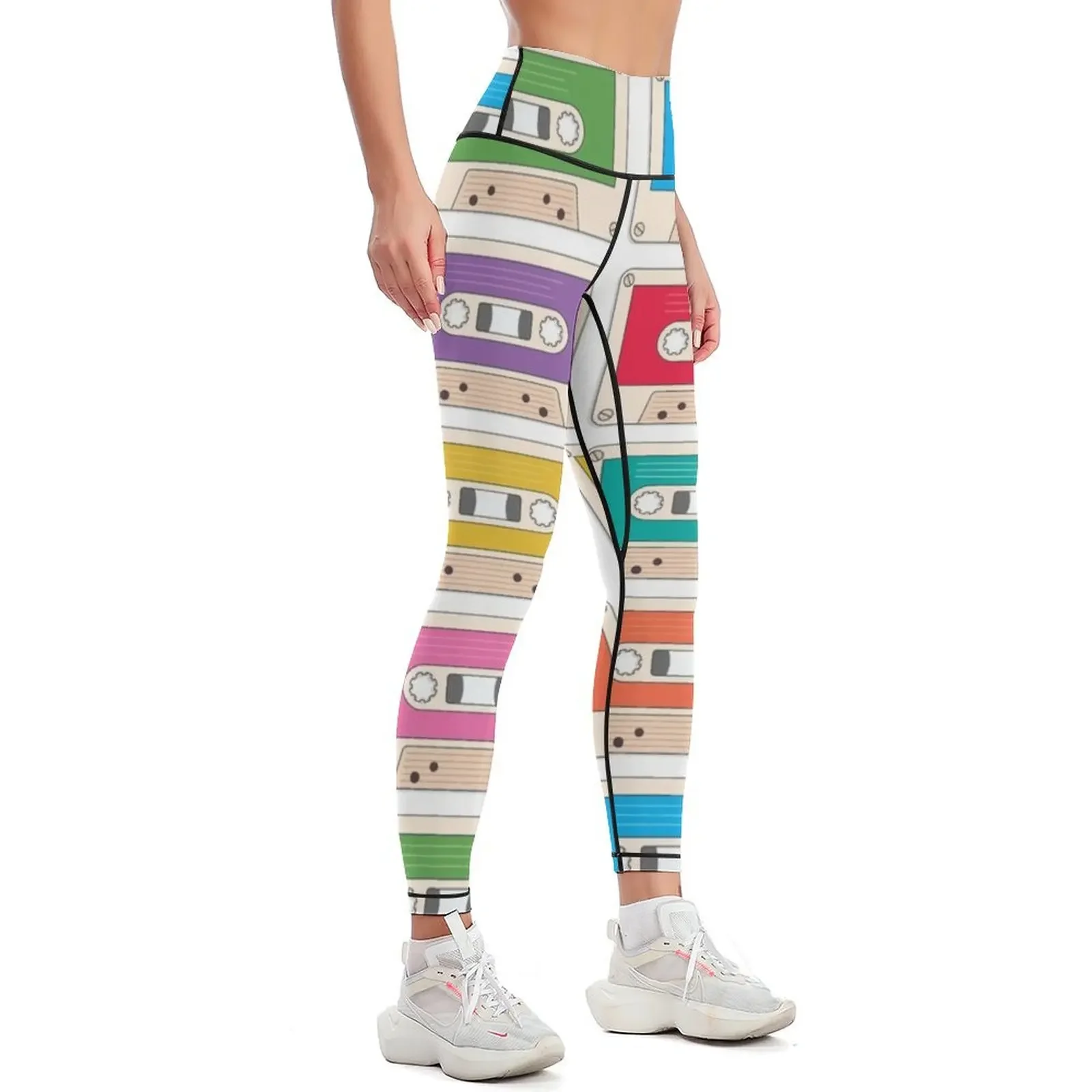 Old School Cassette Leggings Female legging pants legging push up Womens Leggings