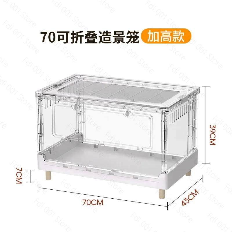 70cm Clear Acrylic Hamster Cage Large Habitat for Syrian Hamsters Spacious Hedgehog Enclosure Modular Rodent Home