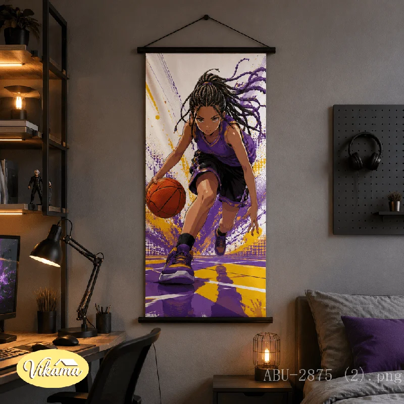 VIKAMA Athletic Anime Tapestry Wall Hanging Sports Boy High Jump Stadium Blue Sky Wall Art for Bedroom Dorm Home Decor Room