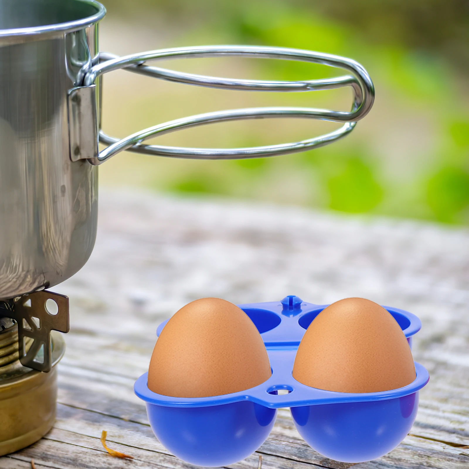 

2Pcs Portable Egg Box Highgrade Material Grid Design Lightweight Easy Carry Outdoor Camping Picnic Bbq