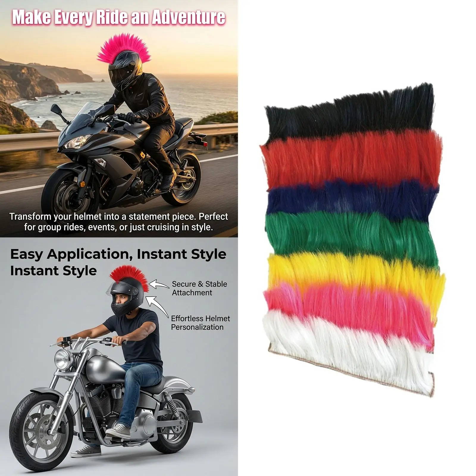 Helmet Wig Decoration Helmet Headpiece Practical Easy Installation Unisex Unique