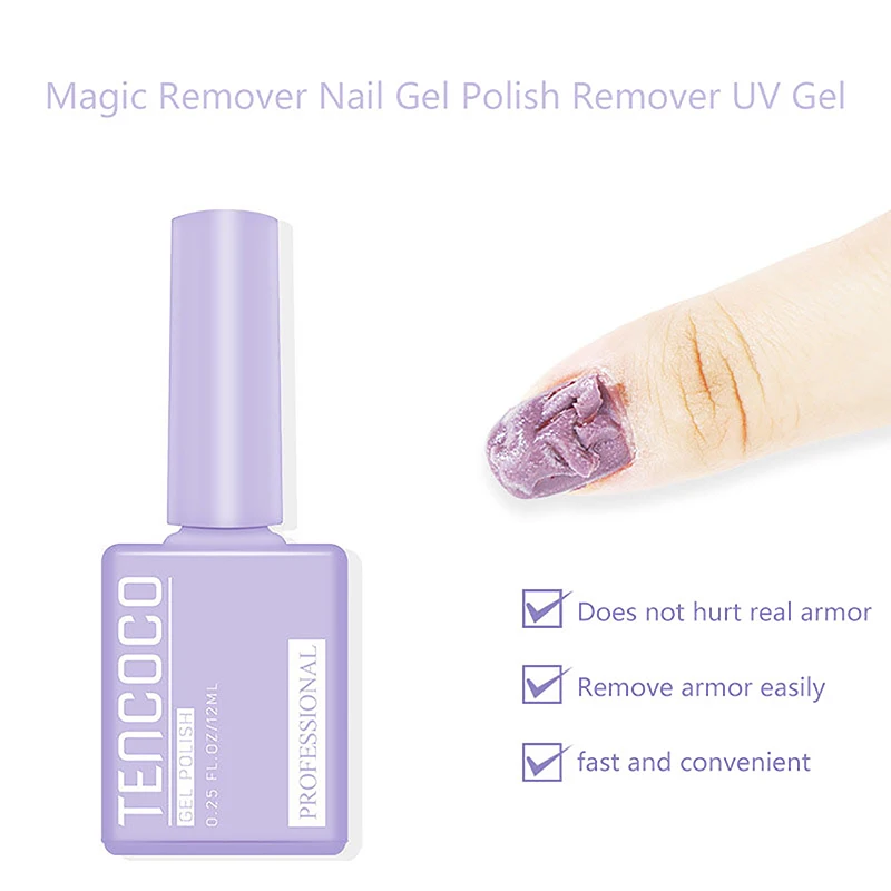 Removedor de gel para unhas Magic Burst de 12ml - Delete rápido de esmalte em gel UV de 3 minutos para verniz semipermanente