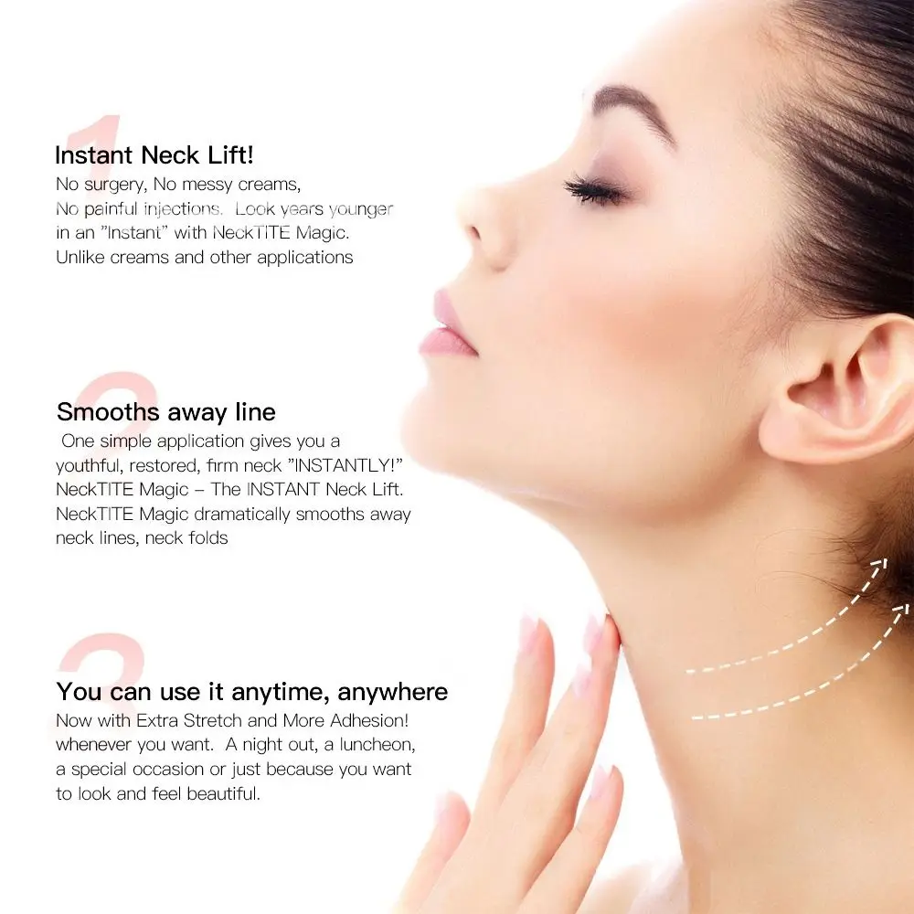 

10PCS NEW Waterproof Neck Lifting Tape Elasticity Fading Face Lift Tape Instant Lifting Transparent Invisible Tape Jaw Line