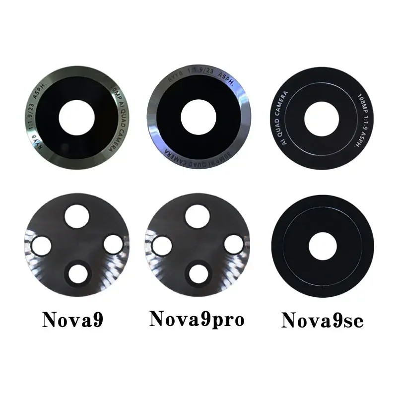 10Pcs For Huawei Nova 9Z 9 SE Nova 9 Pro Nova 9se Rear Camera Glass Lens With Adhesive Sticker Replacement Parts