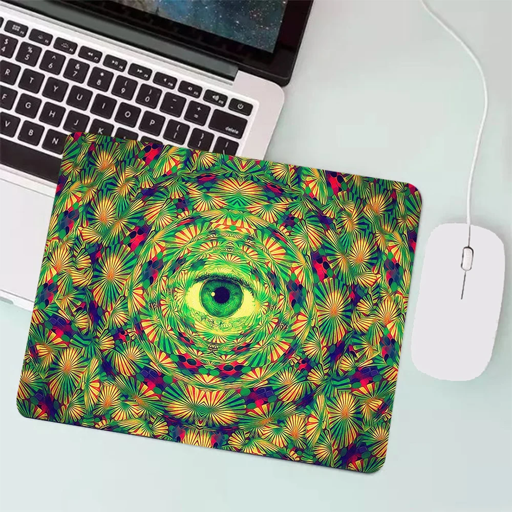 Trippy Psychedelic Marijuana Weed Small Gaming Mouse Pad PC Gamer Keyboard Mousepad Computer Mouse Mat Laptop Mause pad Desk Mat