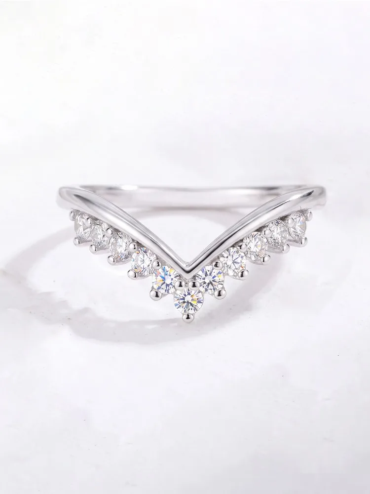 DWJ Echter Moissanit-Diamant, eleganter Kronenring für Damen, 925er Sterlingsilber, Verlobung, Hochzeit, luxuriöser, hochwertiger edler Schmuck – Detail 5