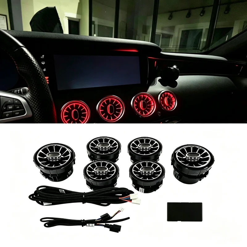 Car Modified Turbo Air Conditioning Vent Ambient Light AC Air Outlet For Mercedes Benz S‑Coupe W217 2014‑2024
