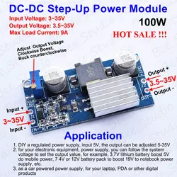 100W DC-DC Boost yükseltmeli dönüştürücü 3-24V 5V-35V 12V 24V 9A güç kaynağı modülü entegre devre