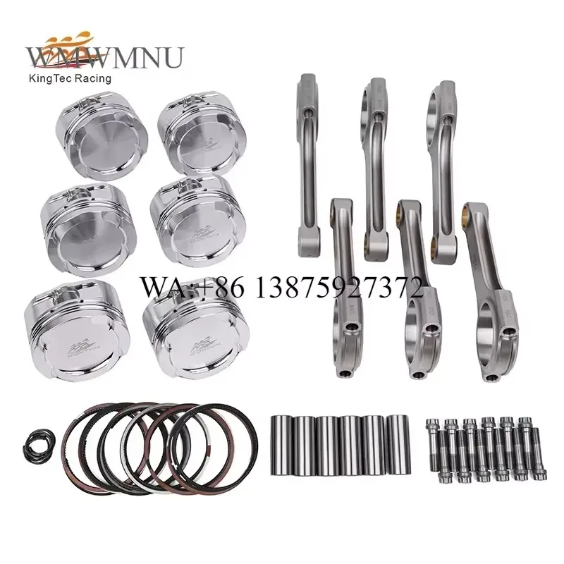 Wmwmnu B58 3.0L High Performance Billet Forged Piston and Connecting Rod Set for B58B30 540i 640i M140i M440i