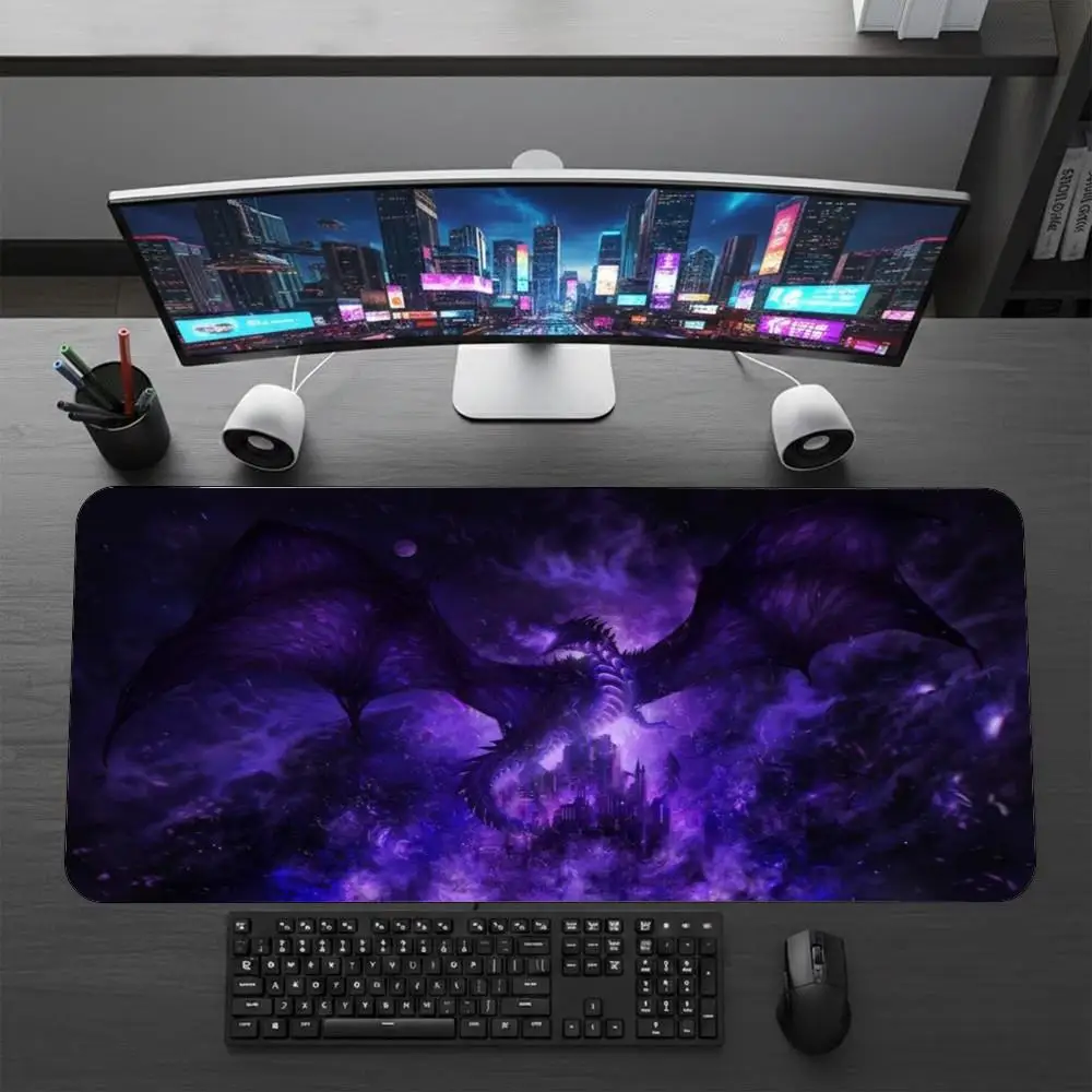 XXL Gaming Mouse Pad Dark Purple Thunder Dragon Black Hole Moon Castle Ice Dragon Non Slip Rubber Keyboard Mat For Game Player