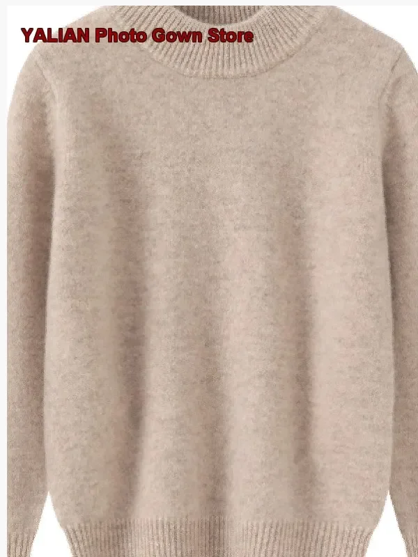 Boys Girls Half Turtleneck Cashmere Sweater Toddler Kids Thickened High Neck Older Kids